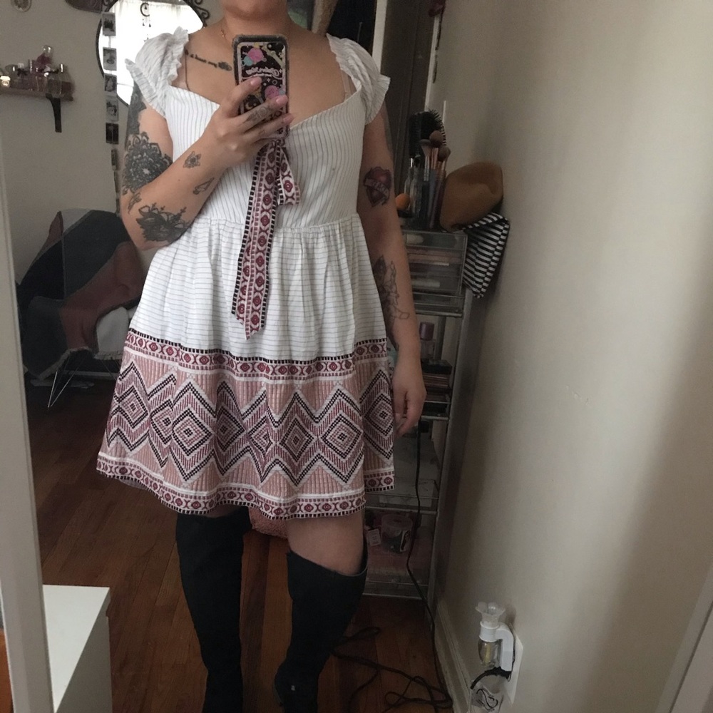 Free People embroidered mini dress